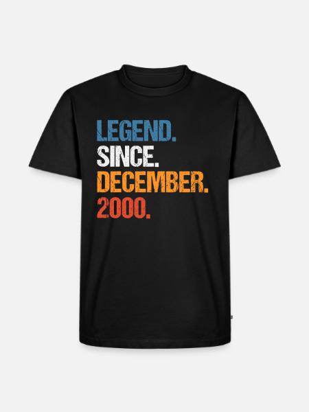 Legend Since December 2000 Birthday - Men's Premium Organic T-Shirt - black