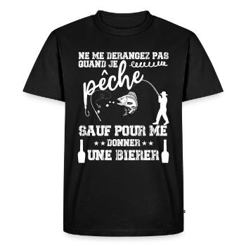 NE ME DÉRANGEZ PAS QUAND JE PÊCHE - T-shirt Premium bio Homme - noir - Devant - Nico (187cm)