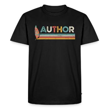 Retro Author Writer Journalist Book Author - Men's Premium Organic T-Shirt - black - Front - Nico (187cm)