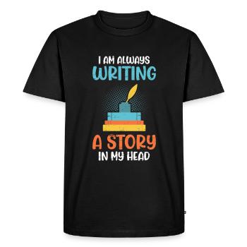 Journalist Book Author - Men's Premium Organic T-Shirt - black - Front - Nico (187cm)