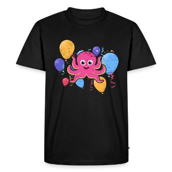 Heart Octopus Valentine's Day for a Sea Diver - Men's Premium Organic T-Shirt - black - Front - Nico (187cm)