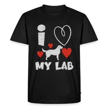 J’adore mes amoureux des pattes de laboratoire Chiots Propriétaires de chiens - T-shirt Premium bio Homme - noir - Devant - Nico (187cm)