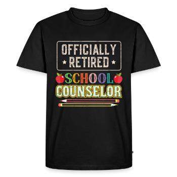 Officially Retired School Counselor - Men's Premium Organic T-Shirt - black - Front - Nico (187cm)
