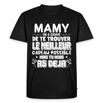 cadeau mamy citation touchante cadeau pour mamy - T-shirt Premium bio Homme - noir - Devant - Nico (187cm)