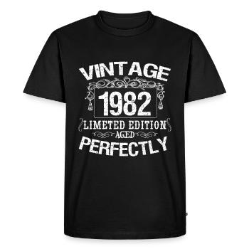 1982 Limited Edition | Vintage 1982 aged perfectly - T-shirt Premium bio Homme - noir - Devant - Nico (187cm)