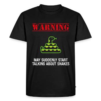 Warning May Suddenly Start Talking About Snakes - Men's Premium Organic T-Shirt - black - Front - Nico (187cm)