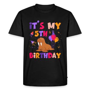 C’est la célébration de mon 5e anniversaire - T-shirt Premium bio Homme - noir - Devant - Nico (187cm)