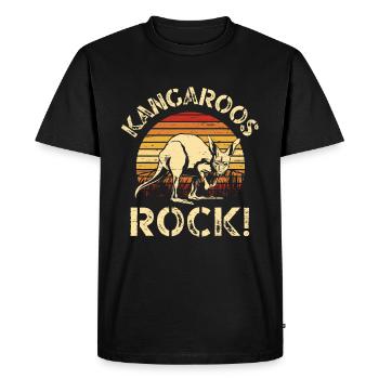 Kangourous Rock Zoo Pouch Australie Amoureux des animaux - T-shirt Premium bio Homme - noir - Devant - Nico (187cm)