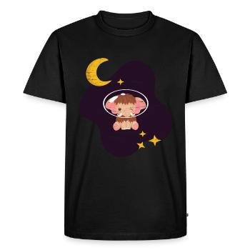 Mammoth In Space Long Tusks Woolly Animals - Men's Premium Organic T-Shirt - black - Front - Nico (187cm)
