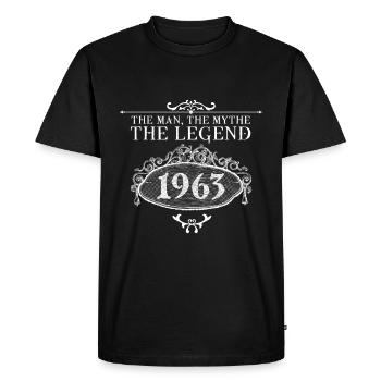 1963 | Vintage Legend since 1963 birthday - Men's Premium Organic T-Shirt - black - Front - Nico (187cm)