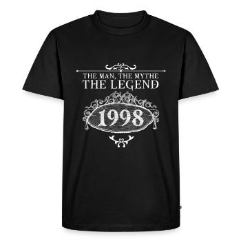 1998 | Vintage Legend since 1998 birthday - Men's Premium Organic T-Shirt - black - Front - Nico (187cm)