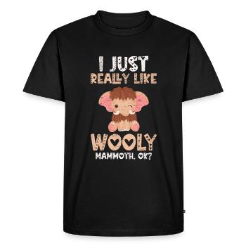 I Just Really Like Wooly Mammoth Ok - Men's Premium Organic T-Shirt - black - Front - Nico (187cm)