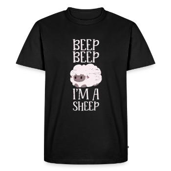Beep Beep I'm A Sheep Livestock Herd Farm Wool - Men's Premium Organic T-Shirt - black - Front - Nico (187cm)