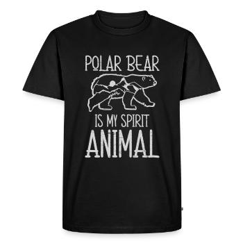 L’ours polaire est mon animal faune ourson - T-shirt Premium bio Homme - noir - Devant - Nico (187cm)