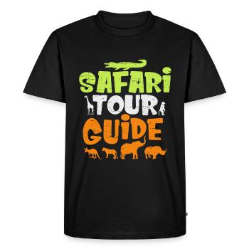Safari Tour Guide for a Escort Tourist - Men's Premium Organic T-Shirt - black - Front - Nico (187cm)
