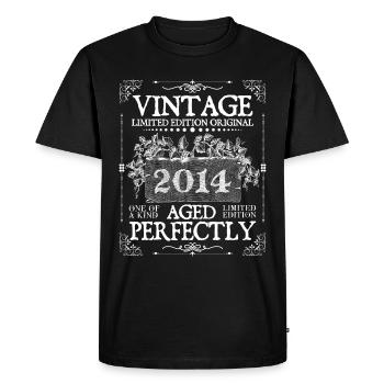 2014 | Vintage Perfectly since 2014 birthday - Men's Premium Organic T-Shirt - black - Front - Nico (187cm)