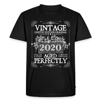 2020 | Vintage Perfectly since 2020 birthday - Men's Premium Organic T-Shirt - black - Front - Nico (187cm)