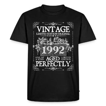 1992 | Vintage Perfectly since 1992 birthday - Men's Premium Organic T-Shirt - black - Front - Nico (187cm)