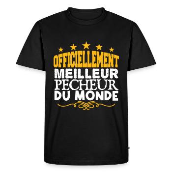Pêcheur meilleur de tous les temps - T-shirt Premium bio Homme - noir - Devant - Nico (187cm)