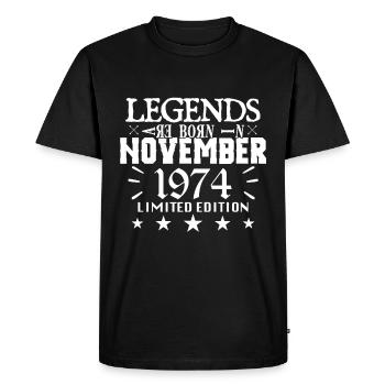 November 1974 | birthday 1974 legends are born - T-shirt Premium bio Homme - noir - Devant - Nico (187cm)