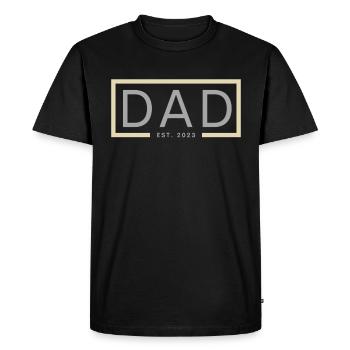 Papa 2023 Papa en devenir-fête des pères Papa - T-shirt Premium bio Homme - noir - Devant - Nico (187cm)