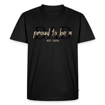 Papa 2024 Futur papa Fête des pères Papa - T-shirt Premium bio Homme - noir - Devant - Nico (187cm)