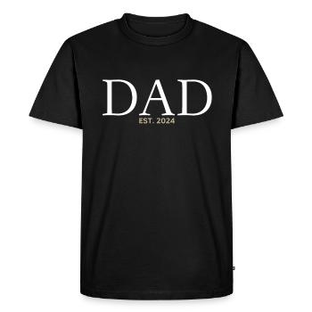 Papa 2024 Futur papa Fête des pères Papa - T-shirt Premium bio Homme - noir - Devant - Nico (187cm)