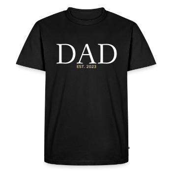 Papa 2023 Papa en devenir-fête des pères Papa - T-shirt Premium bio Homme - noir - Devant - Nico (187cm)