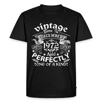 December 1972 | birthday 1972 Vintage December - T-shirt Premium bio Homme - noir - Devant - Nico (187cm)