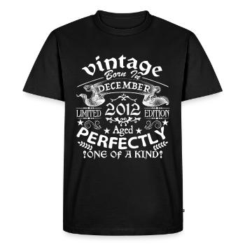 December 2012 | birthday 2012 Vintage December - T-shirt Premium bio Homme - noir - Devant - Nico (187cm)