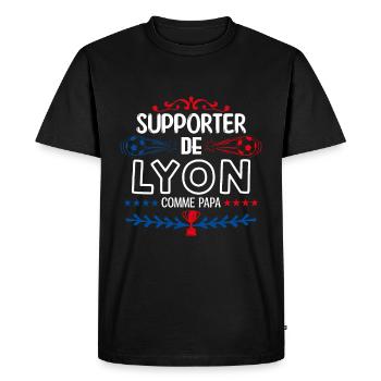 supporteur de Lyon - football lyon | fan de lyon. - T-shirt Premium bio Homme - noir - Devant - Nico (187cm)