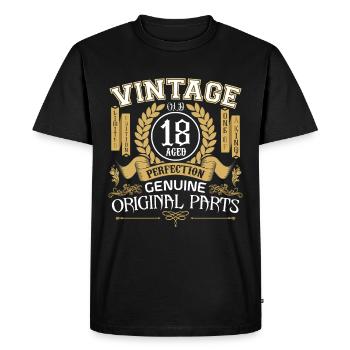 Vintage 18 ans - cadeau d'anniversaire 18 ans - T-shirt Premium bio Homme - noir - Devant - Nico (187cm)