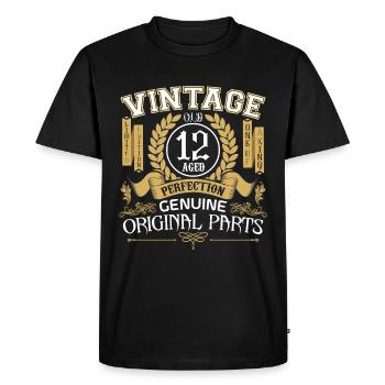 Vintage 12 ans - cadeau d'anniversaire 12 ans !!! - T-shirt Premium bio Homme - noir - Devant - Nico (187cm)