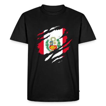 DRAPEAU PÉRUVIEN PÉRIL PIRUW AMÉRIQUE DU SUD PÉROU - T-shirt Premium bio Homme - noir - Devant - Nico (187cm)