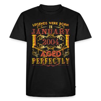 January 2004 - birthday 2004 legends were born. - T-shirt Premium bio Homme - noir - Devant - Nico (187cm)