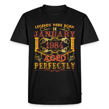 January 1984 - birthday 1984 legends were born. - T-shirt Premium bio Homme - noir - Devant - Nico (187cm)