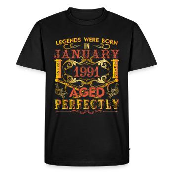 January 1991 - birthday 1991 legends were born. - Men's Premium Organic T-Shirt - black - Front - Nico (187cm)