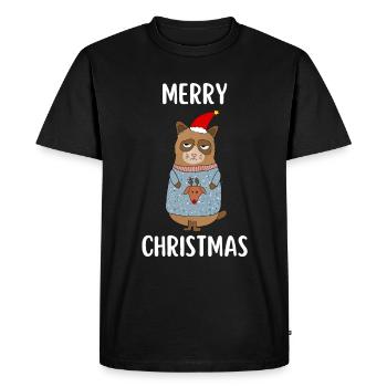Joyeux Noël Drôle de Chemise de Noël - T-shirt Premium bio Homme - noir - Devant - Nico (187cm)