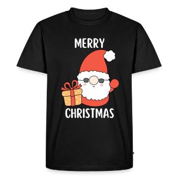Joyeux Noël Drôle de Chemise de Noël - T-shirt Premium bio Homme - noir - Devant - Nico (187cm)