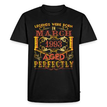 March 1993 - birthday 1993 legends were born. - Men's Premium Organic T-Shirt - black - Front - Nico (187cm)