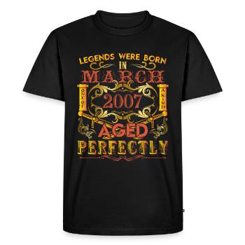 March 2007 - birthday 2007 legends were born. - T-shirt Premium bio Homme - noir - Devant - Nico (187cm)