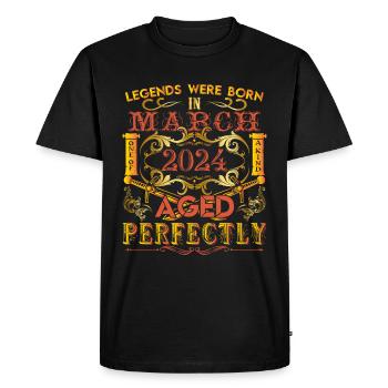 March 2024 - birthday 2024 legends were born. - T-shirt Premium bio Homme - noir - Devant - Nico (187cm)