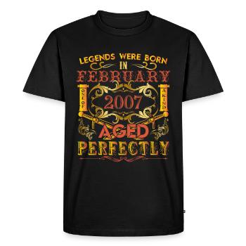 February 2007 - birthday 2007 legends were born. - T-shirt Premium bio Homme - noir - Devant - Nico (187cm)