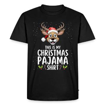Pyjama de Noël Pyjama Chemise de nuit - T-shirt Premium bio Homme - noir - Devant - Nico (187cm)