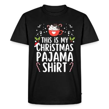 Pyjama de Noël Pyjama Chemise de nuit - T-shirt Premium bio Homme - noir - Devant - Nico (187cm)
