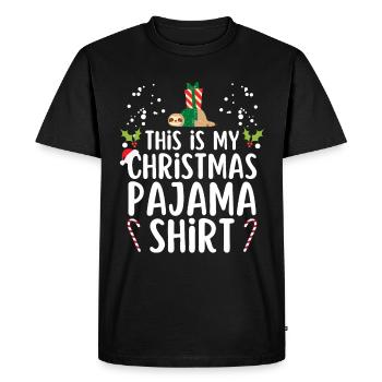 Pyjama de Noël Pyjama Chemise de nuit - T-shirt Premium bio Homme - noir - Devant - Nico (187cm)