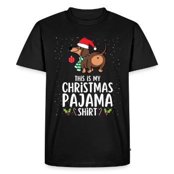 Christmas Pajamas Pajamas Sleepshirt - Men's Premium Organic T-Shirt - black - Front - Nico (187cm)