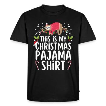 Christmas Pajamas Pajamas Sleepshirt - Men's Premium Organic T-Shirt - black - Front - Nico (187cm)