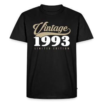 30 ans né en 1993 rétro 30e anniversaire - T-shirt Premium bio Homme - noir - Devant - Nico (187cm)