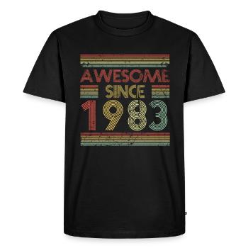 40 ans né en 1983 rétro 40e anniversaire - T-shirt Premium bio Homme - noir - Devant - Nico (187cm)